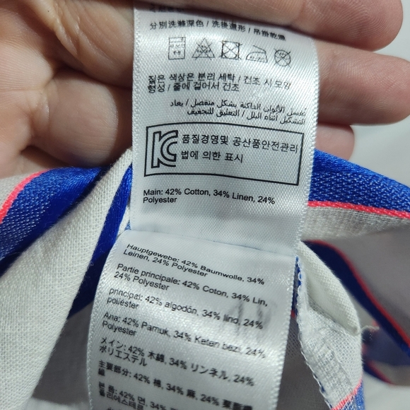 NWT Joules Blue and White Striped Linen Blend Shirt, Size 8 - Picture 7 of 10